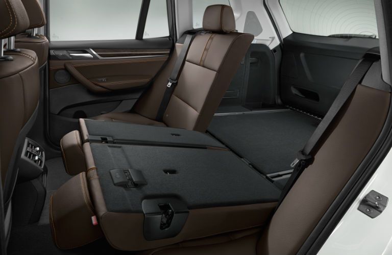 Folded rear seats in the 2015 BMW X3 Crossover SUV