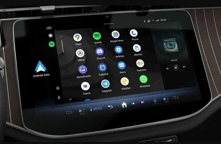 close up of Android Auto™ on a car's touchscreen