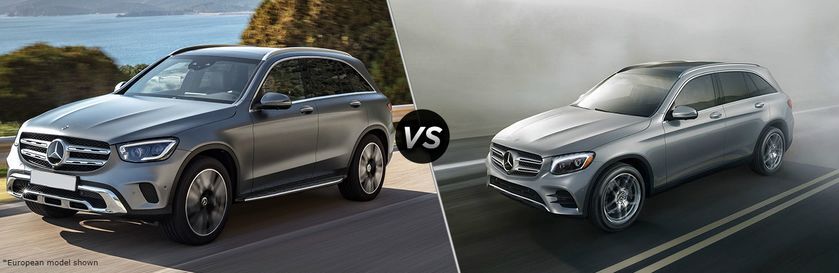 2020 GLC Coupe exterior front fascia driver side vs 2019 MB GLC Coupe exterior front fascia driver side