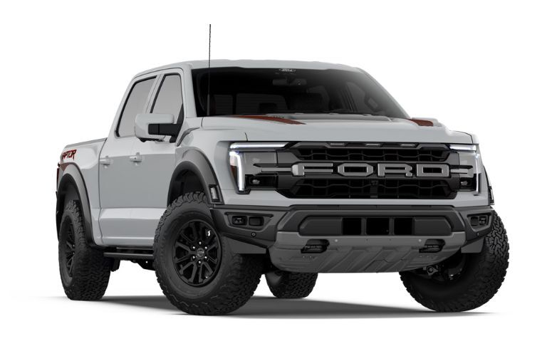 2026 Ford F-150 Raptor front view on white