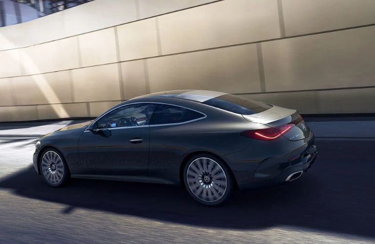 aerial side view image of the 2025 Mercedes-Benz CLE Coupe