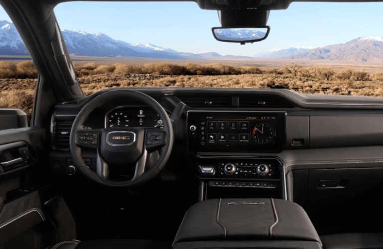 2024 Sierra HD AT4X steering wheel and dashboard