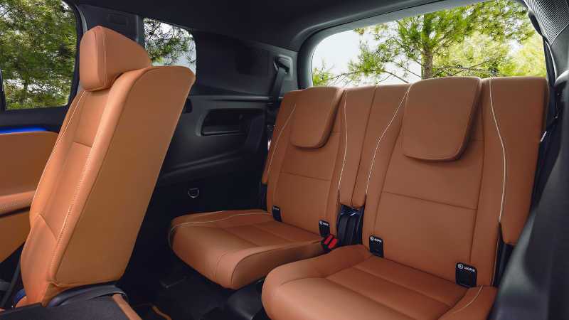 The luxurious rear seating in the 2027 Electric GLB SUV