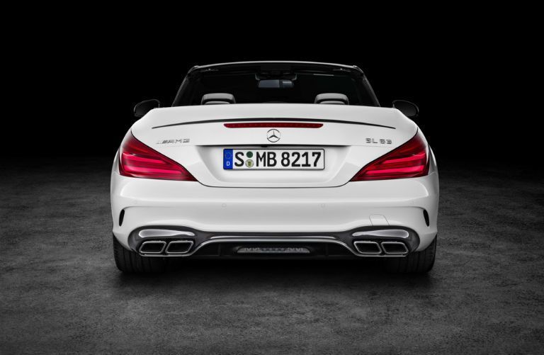 White 2017 Mercedes-AMG SL63 Rear Bumper_o