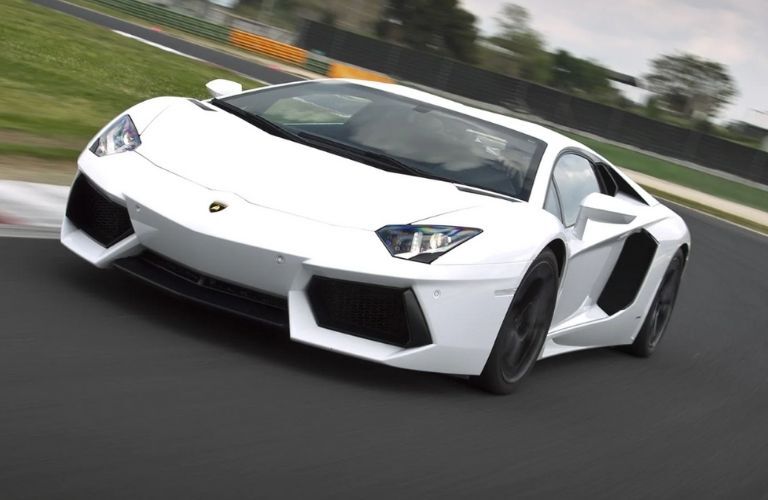 Lamborghini Aventador on a racetrack