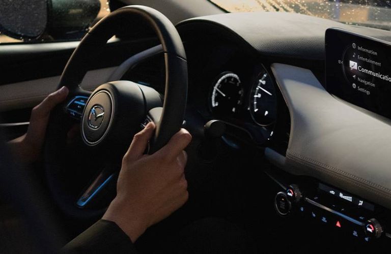 steering wheel in the 2024 Mazda3 Sedan