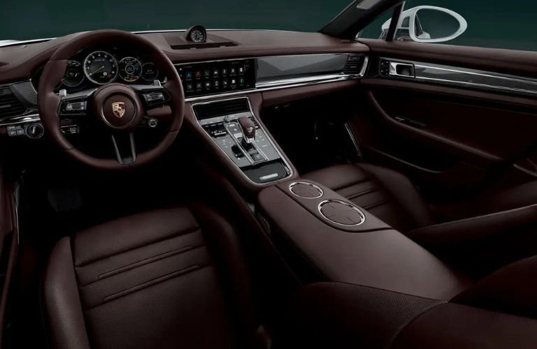 Cockpit and dashboard view of the 2022 Porsche Panamera