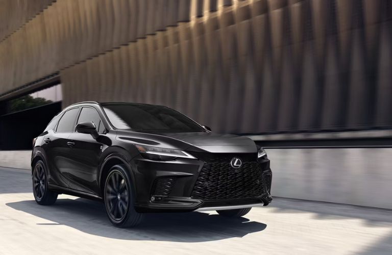 Black 2025 Lexus RX on the road