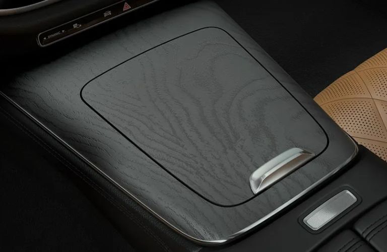 Natural Grain Black Ash Wood trim center console in the 2025 Mercedes-Benz E-Class