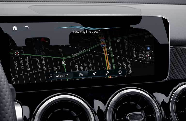 2020 MB GLB interior front cabin close up of touchscreen