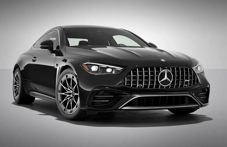 Front-quarter view of the 2025 Mercedes-Benz CLE 450 4MATIC® Coupe Black