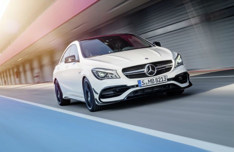 2017 Mercedes-Benz CLA driving fast