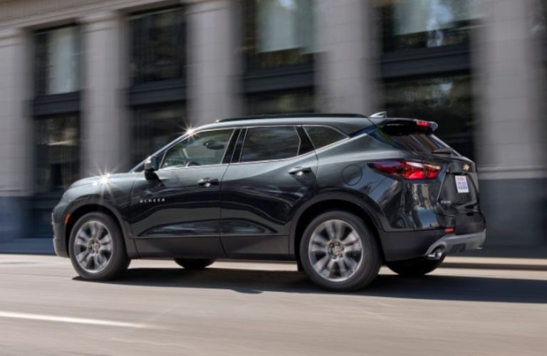 Rear three-quarter view of the 2021 Chevrolet Blazer