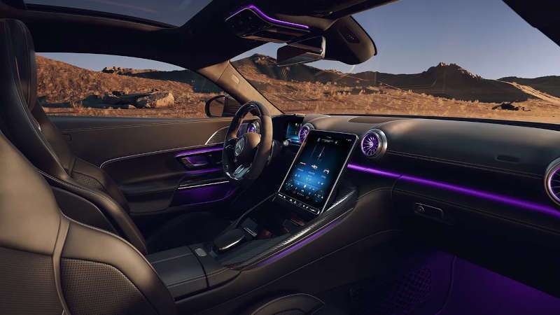A cockpit view of the 2025 Mercedes-Benz AMG® GT 63