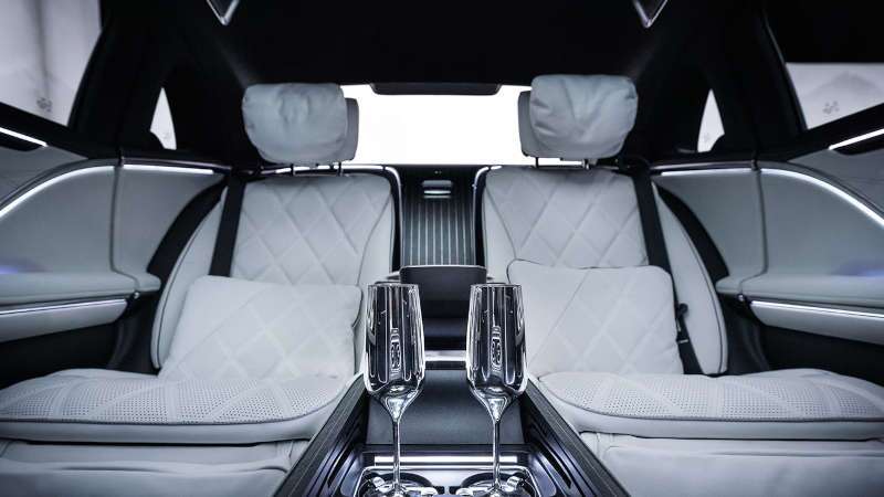 The luxurious rear seating in the 2027 Mercedes-Maybach S-Class Sedan
