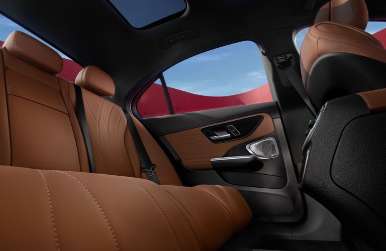 rear seat view of a Mercedes-Benz with MB-Tex interior