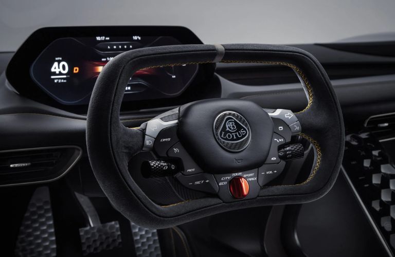 Steering Wheel of a 2022 Lotus Eviza