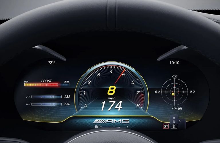 Digital instrument cluster of the 2023 Mercedes-Benz AMG® C 63 S Coupe