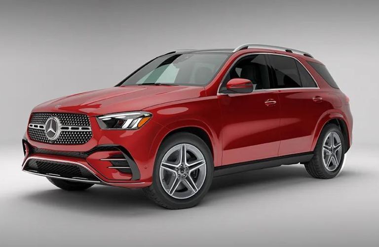 Front-quarter view of the 2024 Mercedes-Benz GLE 350 4MATIC SUV Red