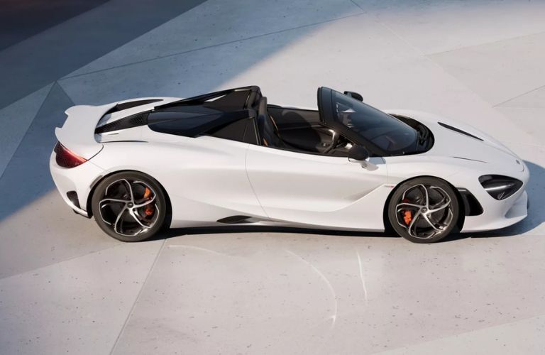 Side view of the 2024 McLaren 750S Spider White