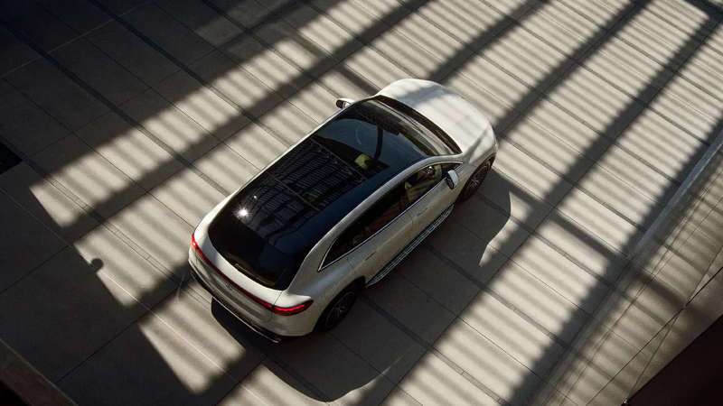 A top down view of the exterior of the EQS 580.