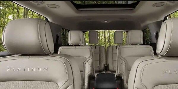 Three rows of seating inside 2019 Ford Explorer Platinum