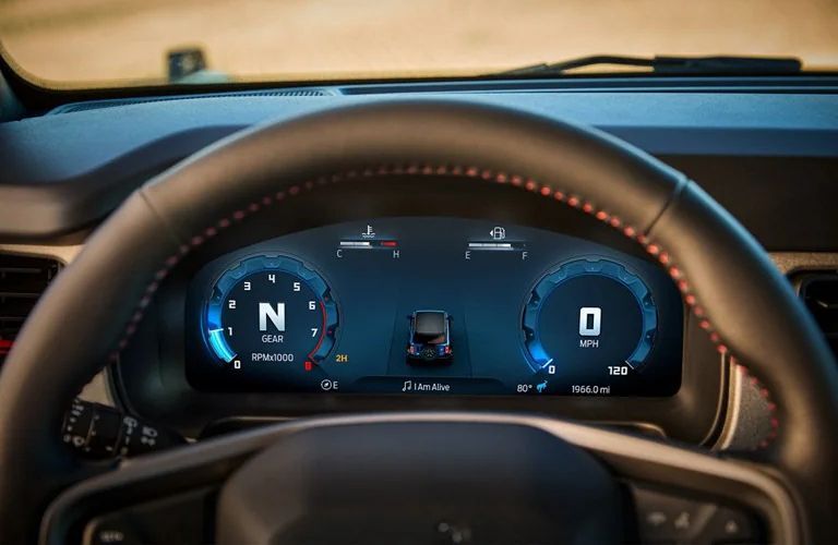 2025 Ford Bronco steering wheel close up