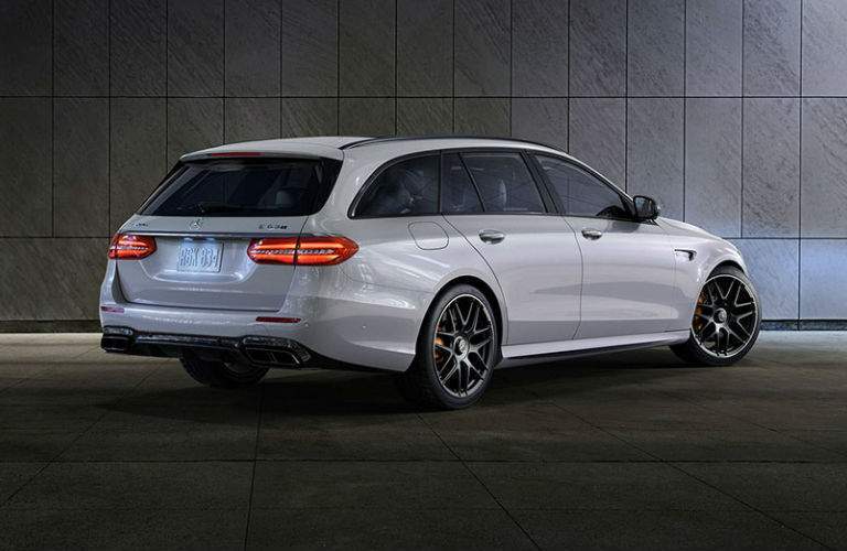 2018 Mercedes-Benz AMG E 63 Wagon white back view