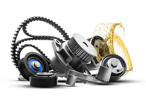 car parts on a white background