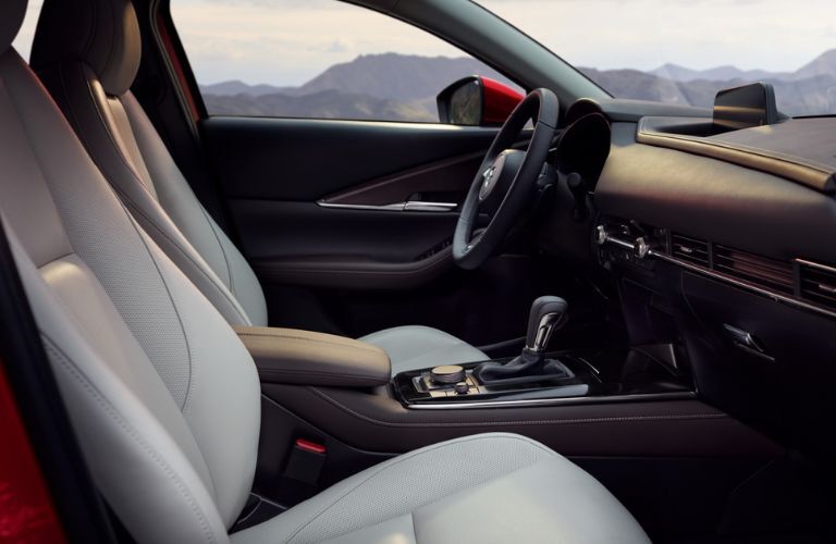 front seat view and dashboard in the 2025 Mazda CX-30