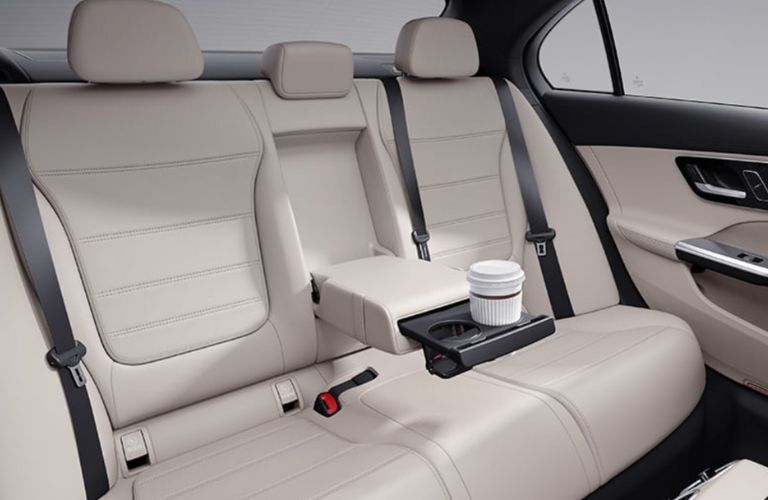 rear seat view of the 2026 Mercedes-Benz AMG® C 43 Sedan