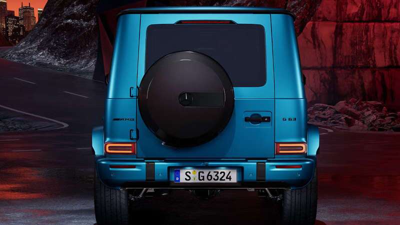 A rear external view of the 2025 Mercedes-Benz AMG® G 63 SUV