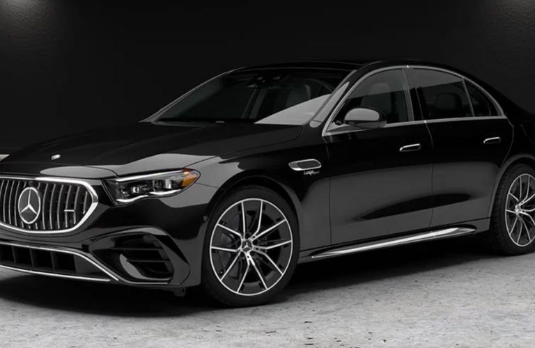 Front-quarter view of the 2025 Mercedes-Benz AMG E 53 Hybrid Sedan
