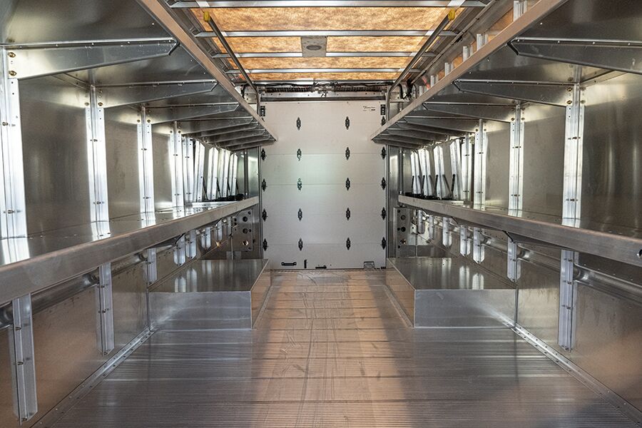 Interior of a step van
