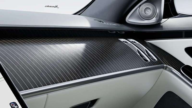The custom carbon fiber dasboard on the Maybach Night Series Design Package