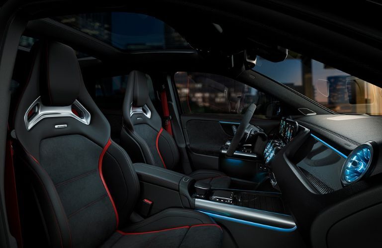 Side view of the front-row sport seats in the 2023 Mercedes-AMG GLA 45