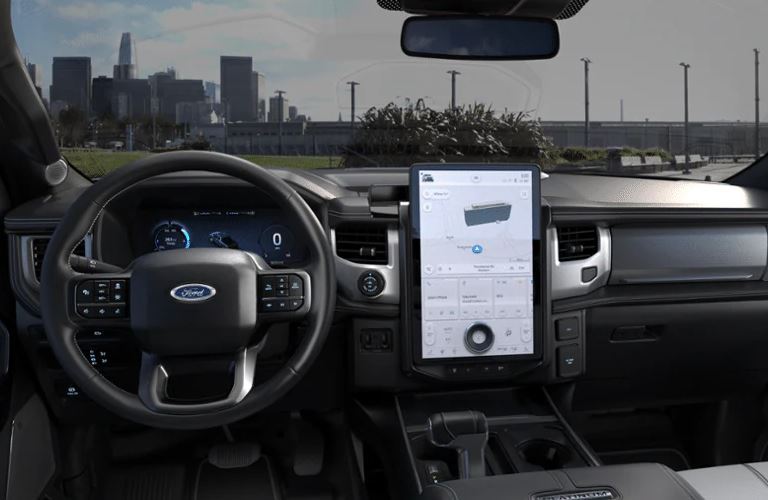 2022 Ford F-150 Lightning Platinum steering wheel