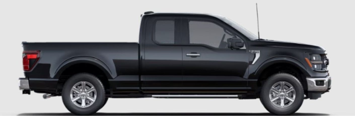 2025 Ford F-150 XLT side view with black paint