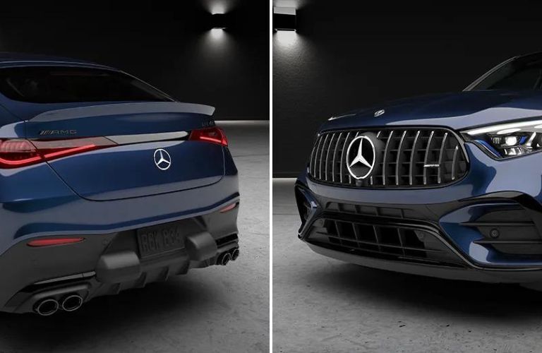 front and rear view of the 2024 Mercedes-Benz AMG® GLC 43 Coupe black