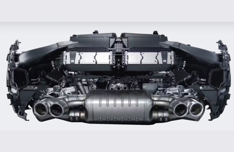 an image of Porsche car's engine