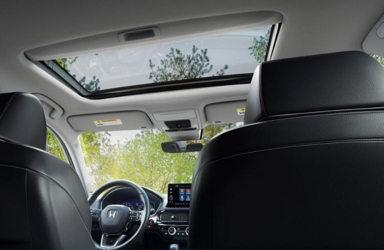 Interior view showing the moonroof of the 2022 Honda Civic Sedan