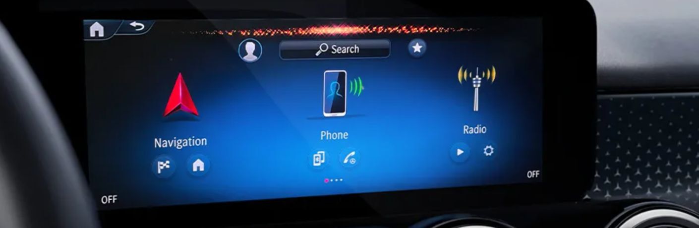 Mercedes-Benz Voice Assistant on the infotainment screen of a Mercedes-Benz
