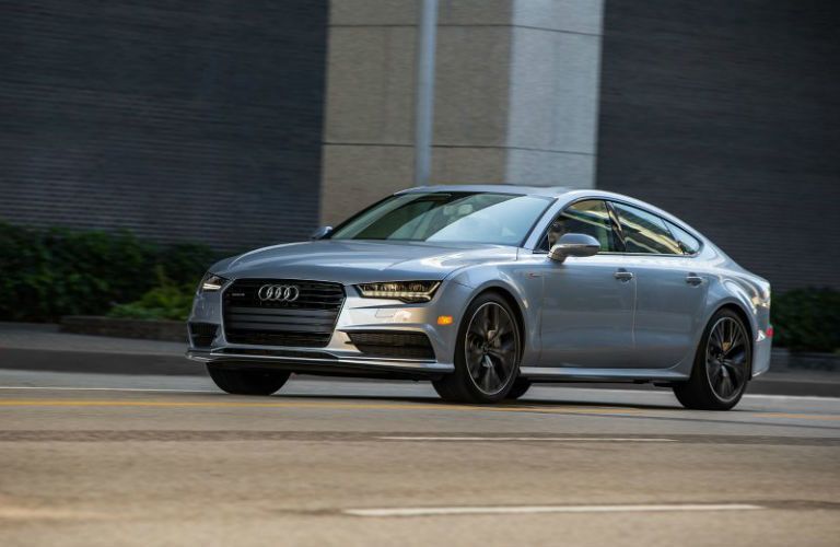 2017 Audi A7 driving downtown