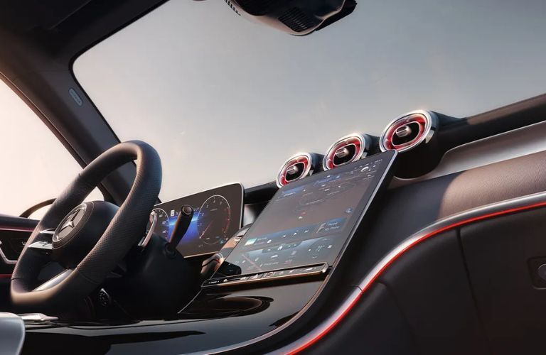 interior steering and dashboard of the 2025 Mercedes-Benz GLC 300 4MATIC®