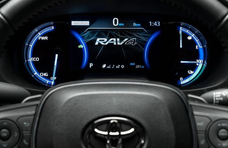 Instrument Cluster view of the 2022 Toyota RAV4 Prime