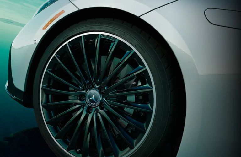 close up of the 2025 Mercedes-Benz EQE Sedan wheel