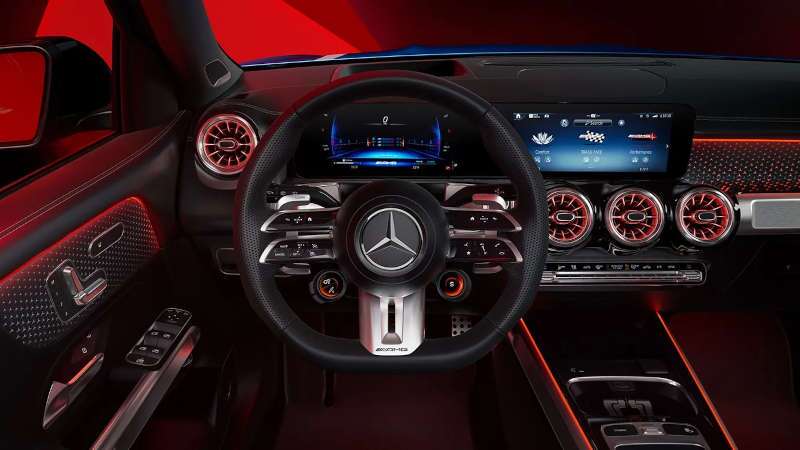The futuristic display in the 2026 Mercedes-Benz AMG® GLB 35 SUV