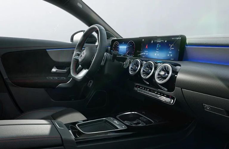 interior steering and dashboard side view of the 2025 Mercedes-Benz CLA 250 Coupe