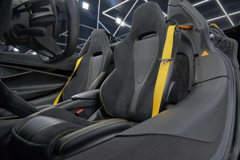 A front seating view of the Pre-Owned McLaren 720S Performance for Sale