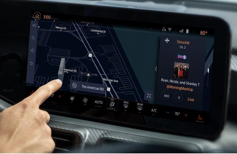 touchscreen inside the Ford Mustang car